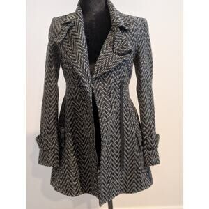 BCBG Wool Blend Peacoat Black /White Jacket XXS